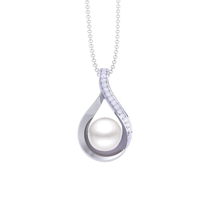 Clara 925 Sterling Silver Real Pearl Pendant Earrings Chain Bracelet Ring | Platinum Plated, Swiss Zirconia | Gift for Women & Girls