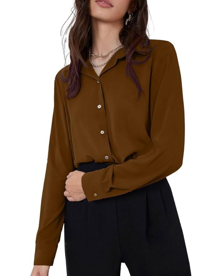 GRECIILOOKS Women`s Oversized Fit Crop Top Shirt | Comfortable Rich Korean Button Down | Comfortable Rich Korean Button Down | Workwear Top for Office & Casual Outfit
